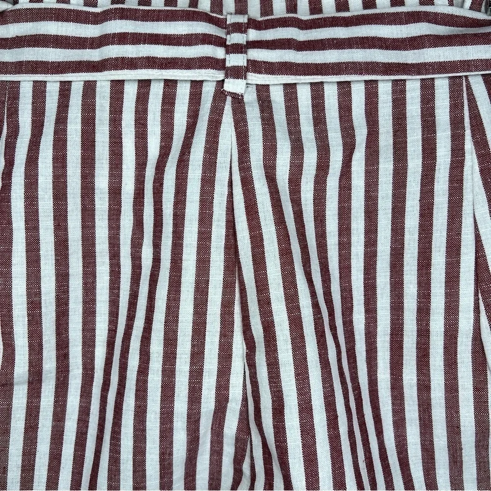 SMALL LOVE TREE RED WHITE STRIPED PAPER BAG BELTED SHORTS LIGHTWEIGHT